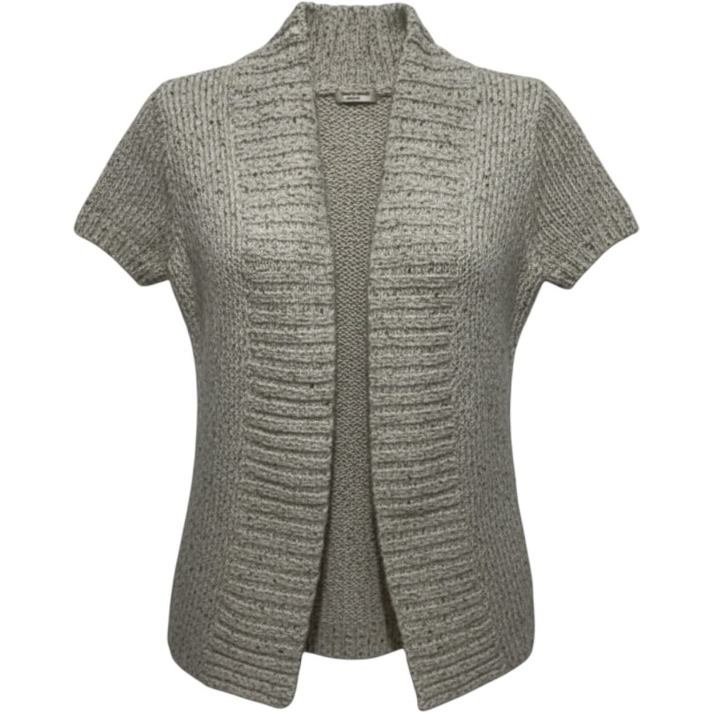 Arizona Women's Multicolor Open Front Short Sleeve Knit Cardigan Medium NWT